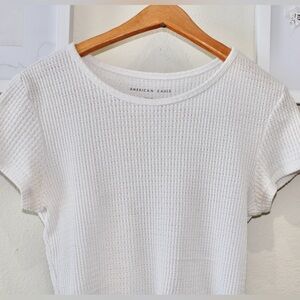 American Eagle Outfitters Waffle Knit White Tee